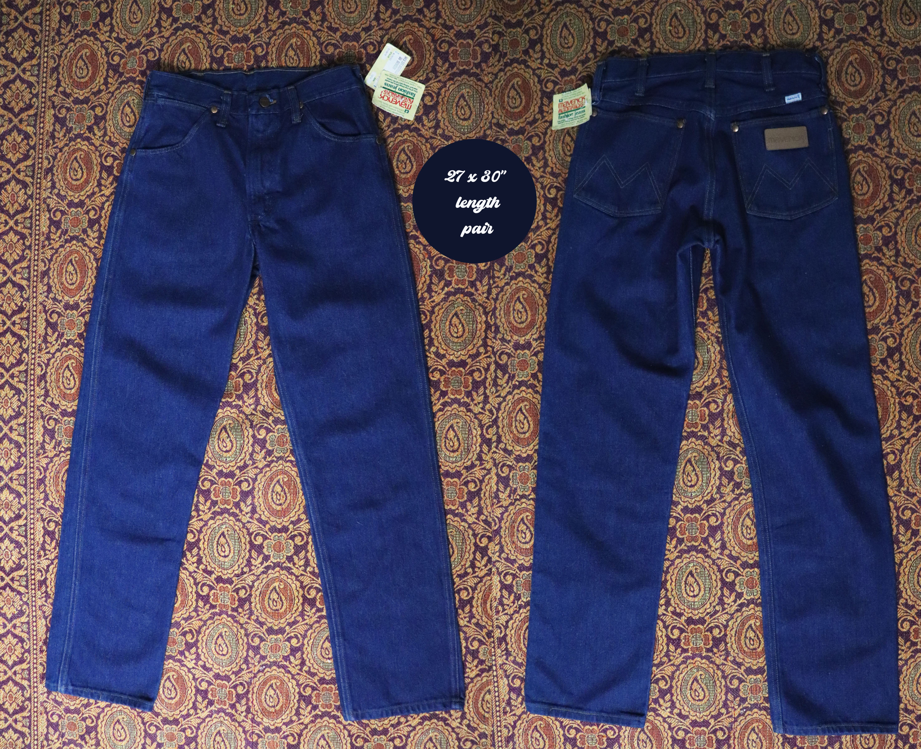 1970s Maverick Jeans || 27 Waist || Deadstock Unworn || Made 1970s Maverick Jeans || 27 Waist || Deadstock Unworn || Made