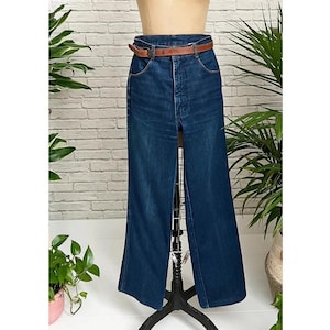 1970s PENTIMENTO Jeans | 24 To 25 Waist | XXS To XS Size  | Dark Wash High Waist Vintage Denim Jean | 70&#39;s Straight Leg High Rise