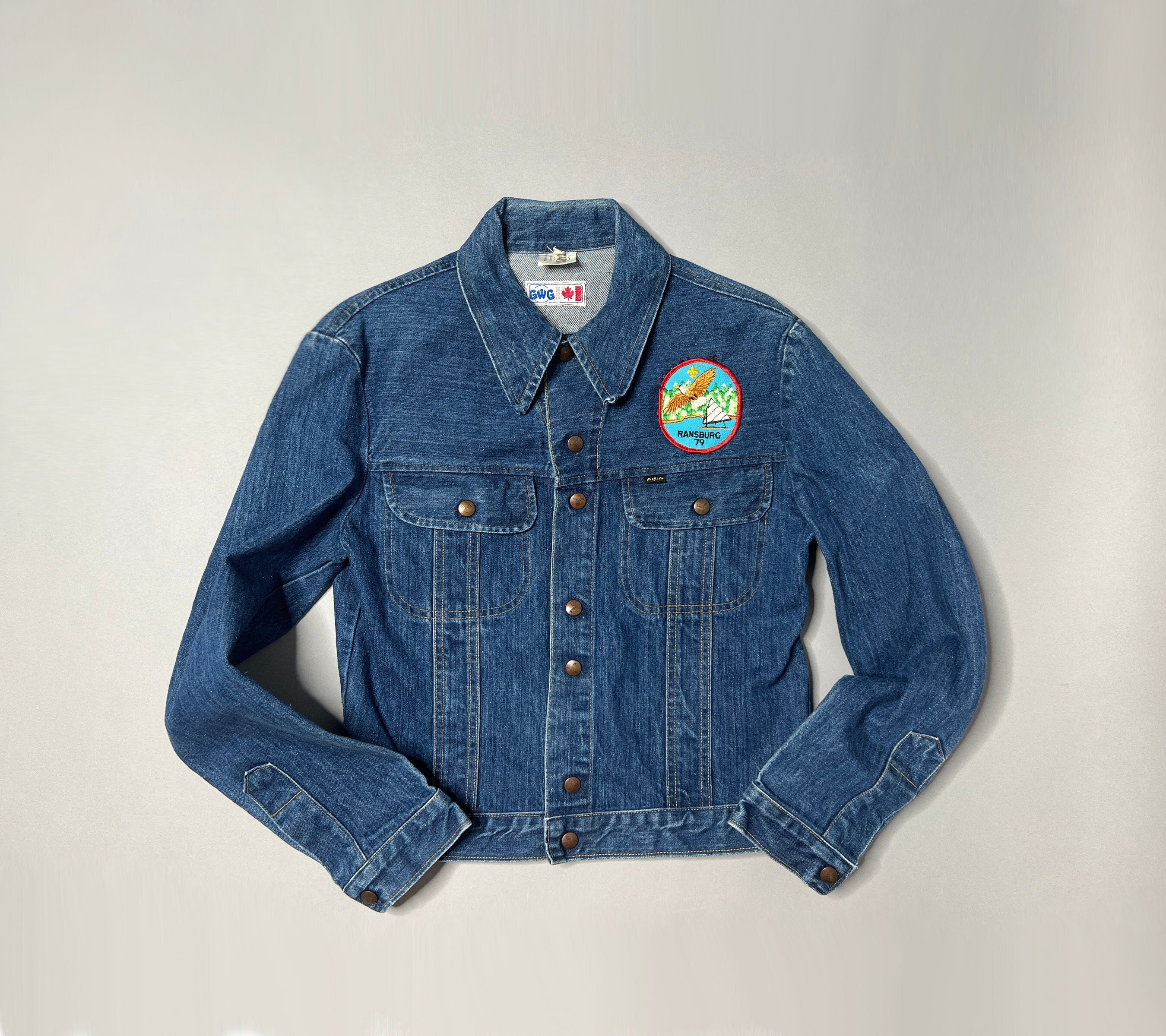 1960s 1970s GWG Patched Jacket | Size 38 Small | Vintage 1960s 1970s GWG Patched Jacket | Size 38 Small | Vintage