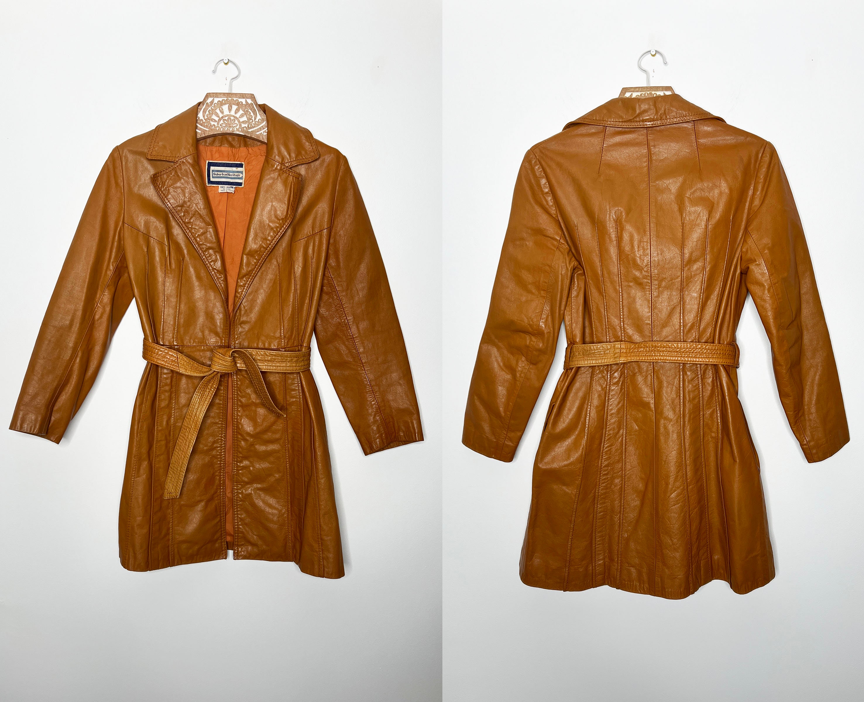 1970s Toffee Leather Jacket | XS to S Size | Brown Retro 1970s Toffee Leather Jacket | XS to S Size | Brown Retro