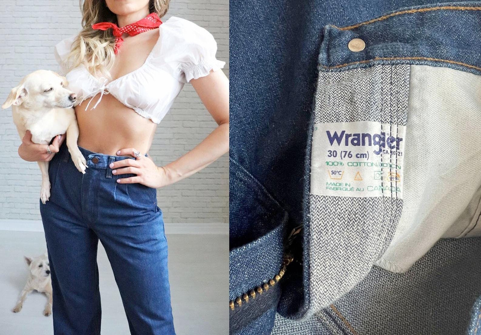 70s Wrangler Jeans | 27 Waist | Vintage High Waist Deadstock NOS
