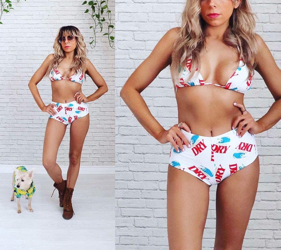 80's 90's MOLSON DRY Bikini || High Waist Shorts |