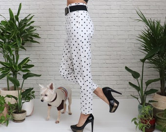 1980s Gitano Polka Dot Pants | 28 to 29 Waist | Vintage 1980s Gitano Polka Dot Pants | 28 to 29 Waist | Vintage