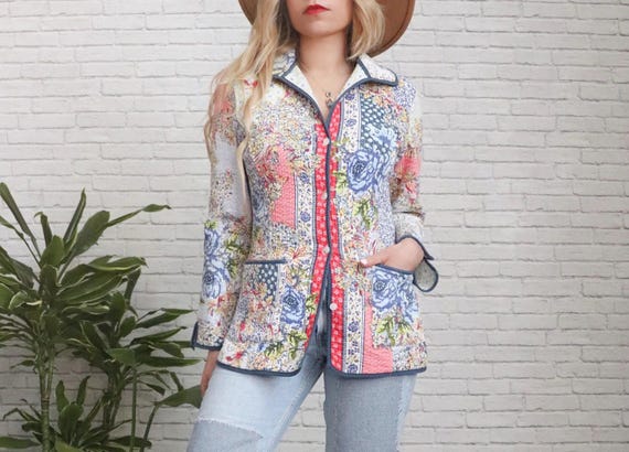 Reversible Quilt Jacket | Small | Vintage Floral … - image 1