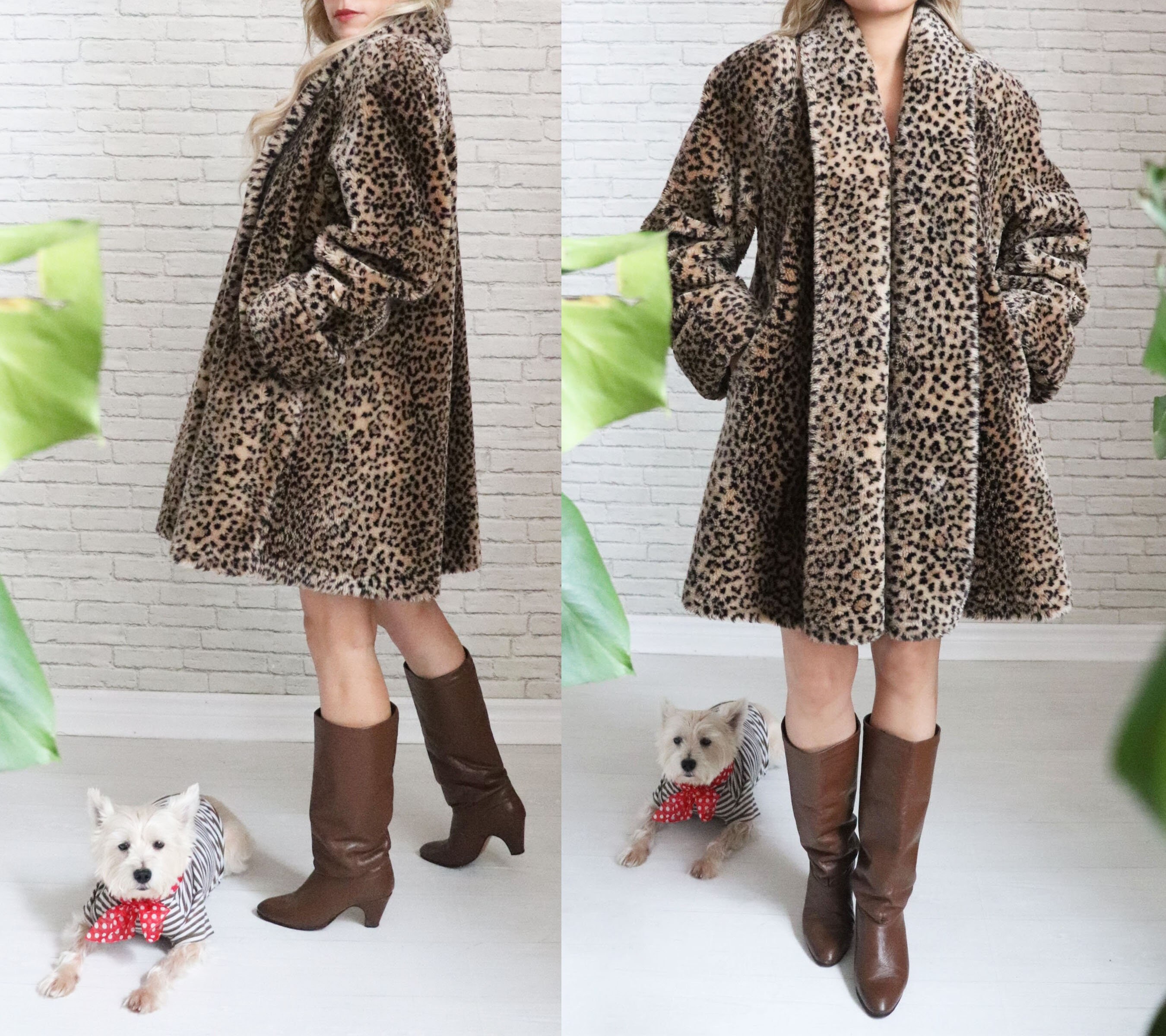 Leopard print cheap swing coat