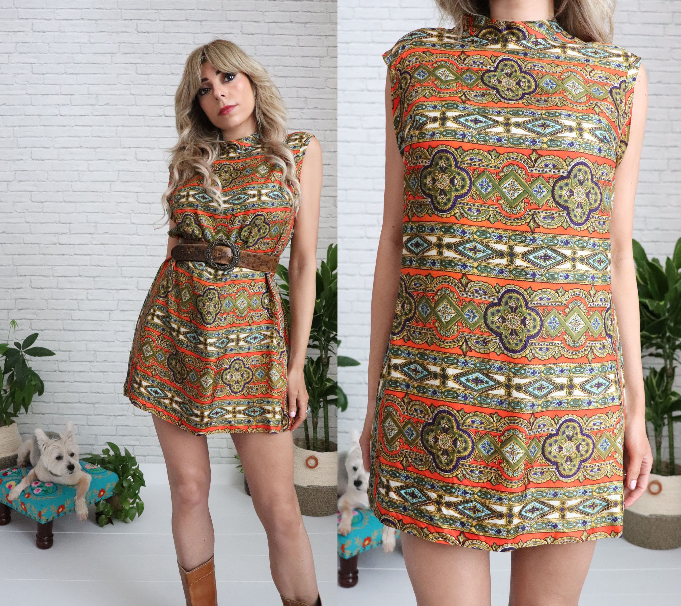 1960's Two Piece Dress Set | Ornate Paisley Print | Bohemian 1960's Two Piece Dress Set | Ornate Paisley Print | Bohemian