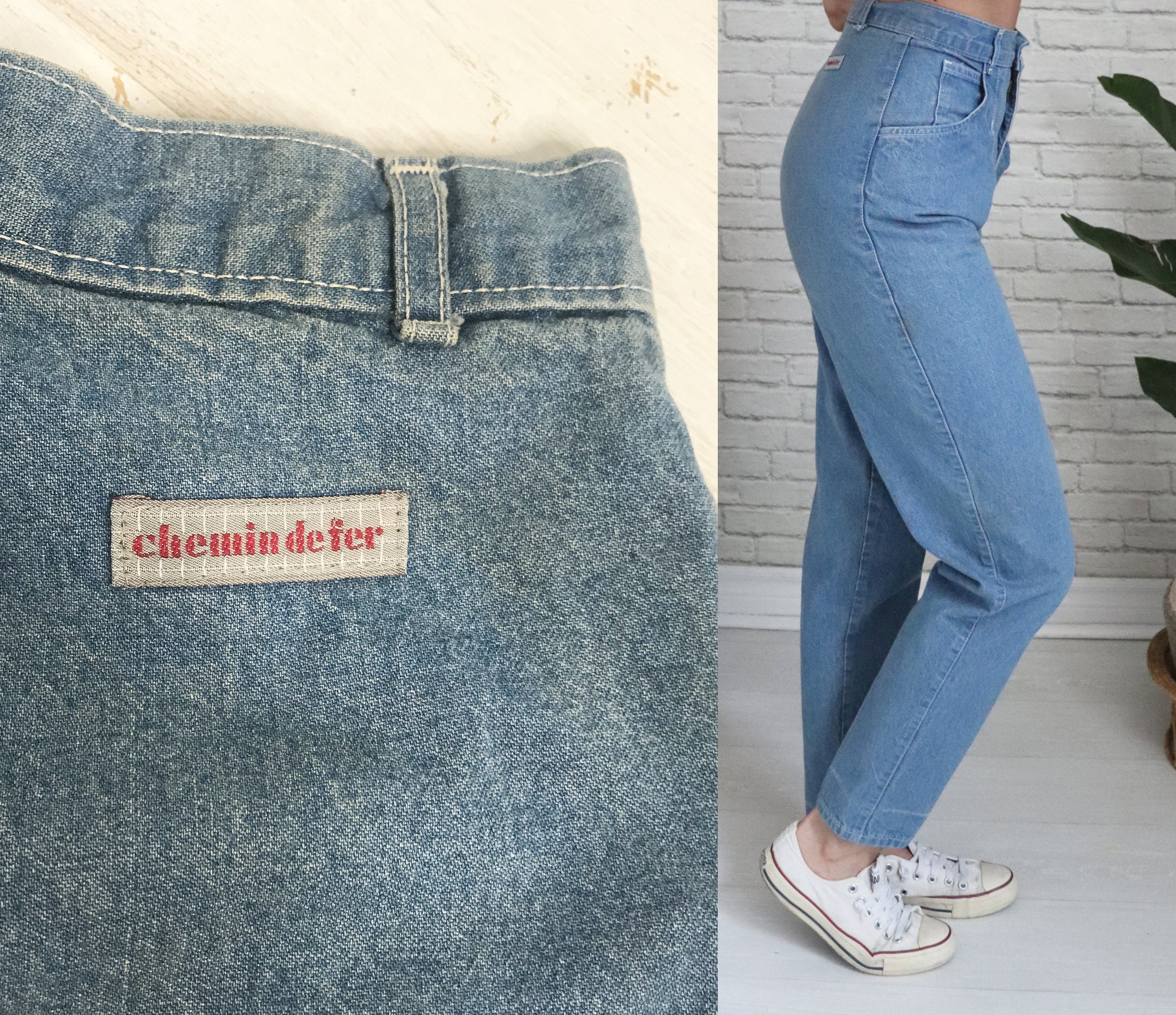 1980's Chemin De Fer Jeans || 25 to 26 Waist Ladies || High 1980's Chemin De Fer Jeans || 25 to 26 Waist Ladies || High