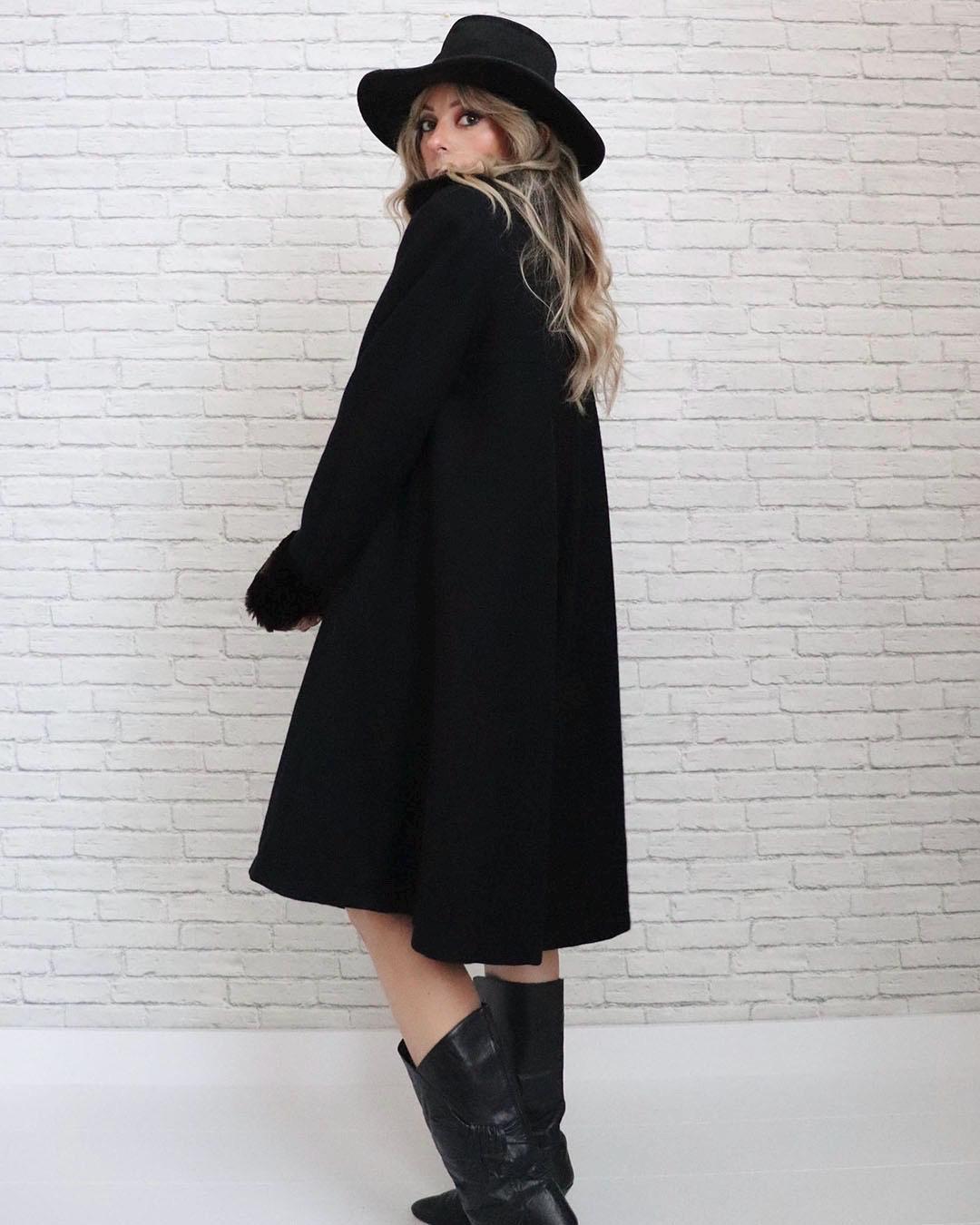 Martine Sitbon Wool Swing Coat | Medium | Vintage Faux Fur