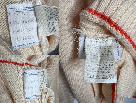 Vintage Ellesse Tennis Cardigan | Small to Medium Size Men's | 70s Zip-Up Knit Sweater View 4