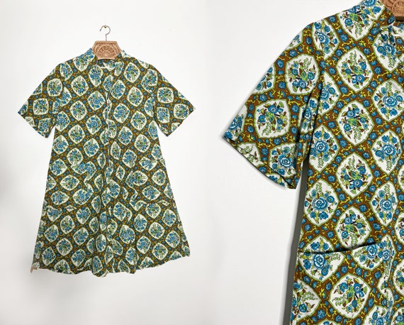 1960's Cotton Tent Dress | Small Size | Boho Hipp… - image 8