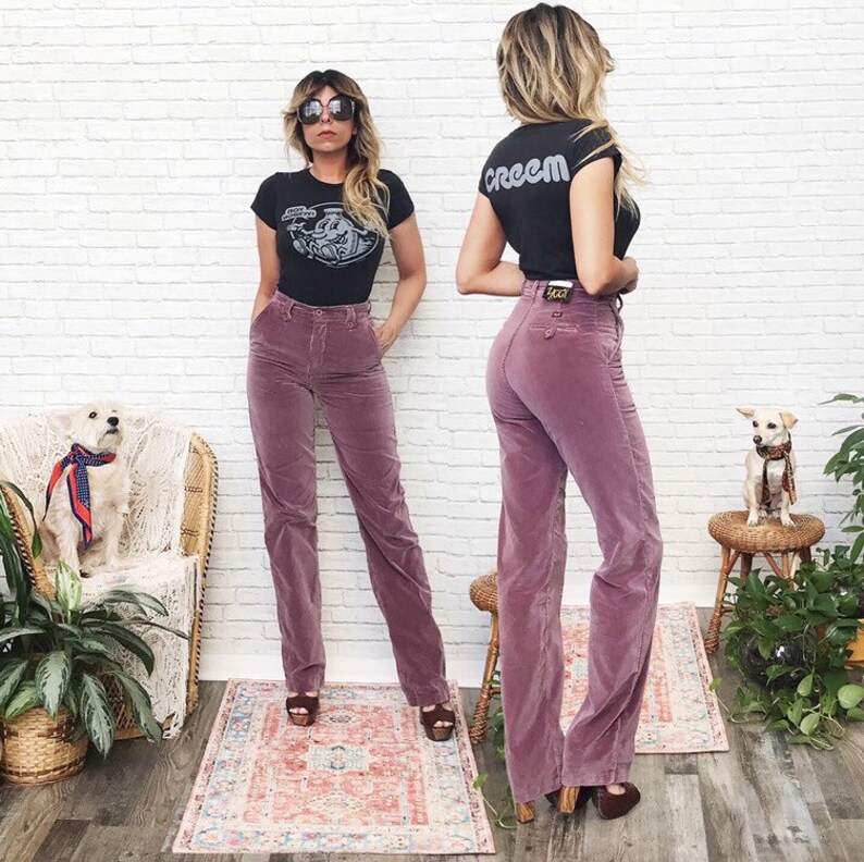 purple velvet pants