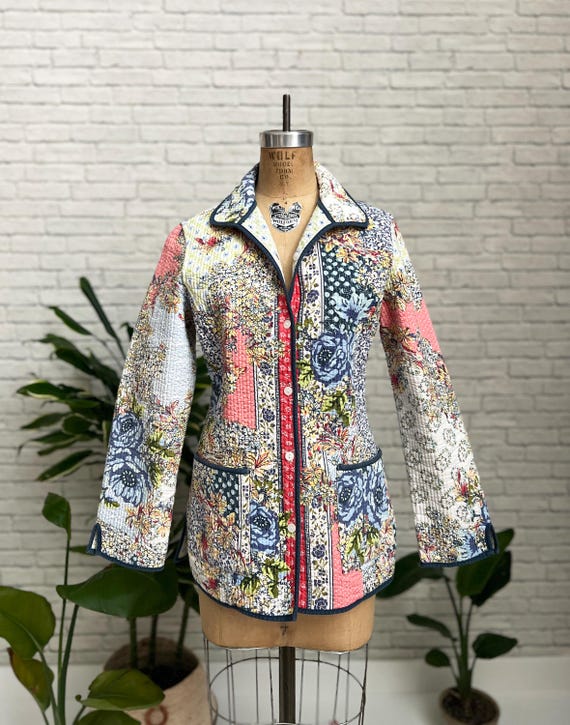 Reversible Quilt Jacket | Small | Vintage Floral … - image 2