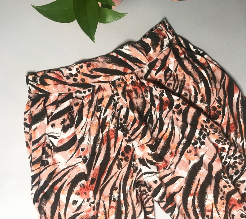 80s Animal Print Harem Pants  Large Medium  Drop Crotch image 6