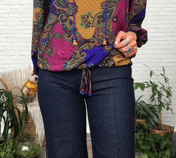 70's Diane Frèis Paisley Blouse - image 5