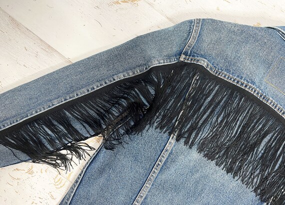 Levis リバイス　フリンジ　デニムジャケット　サイズS リーバイス フリンジ デニムジャケット ポケット付き || サイズ