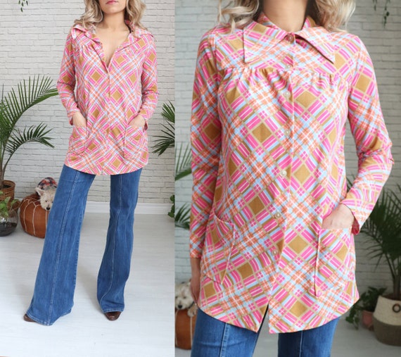 Vintage 1960s Filene's Men's XL Button Down Short sleeve
