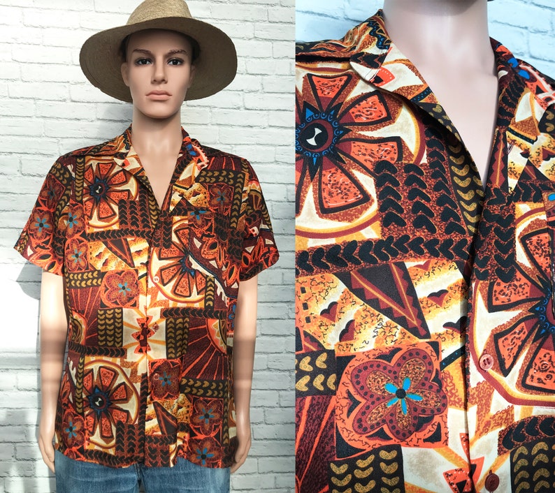 Men's 60's Hawaiian Tiki Shirt image 1