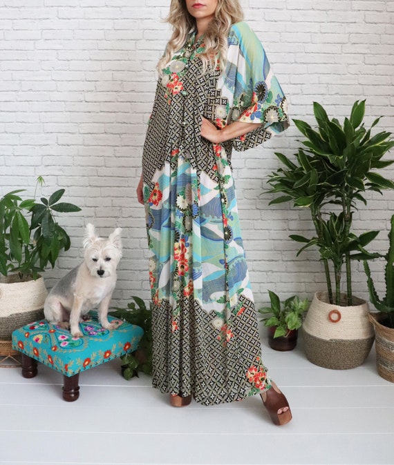 70s Gottex Caftan Dress | One Size | Resort Beach Dress | Vintage Japanese  Print - Etsy Israel
