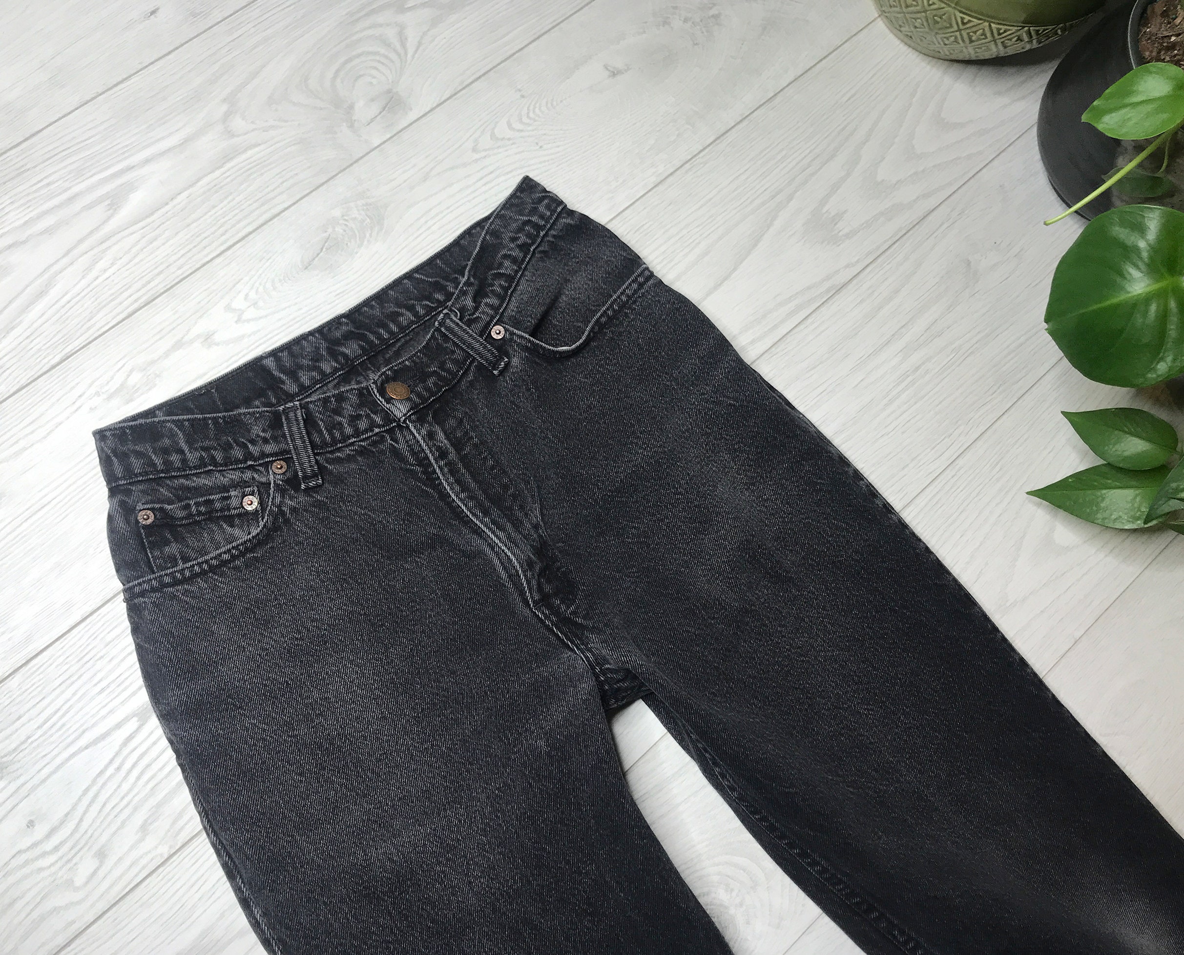 90s LEVIS 512 Black Jeans 31 Waist Worn in Faded Black - Etsy