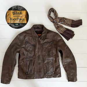 Giacca autentica BELSTAFF da uomo / Taglia XXL / Giacca bomber da pilota in vera pelle marrone, resistente alle intemperie, modello Black Prince / Prodotto in Italia