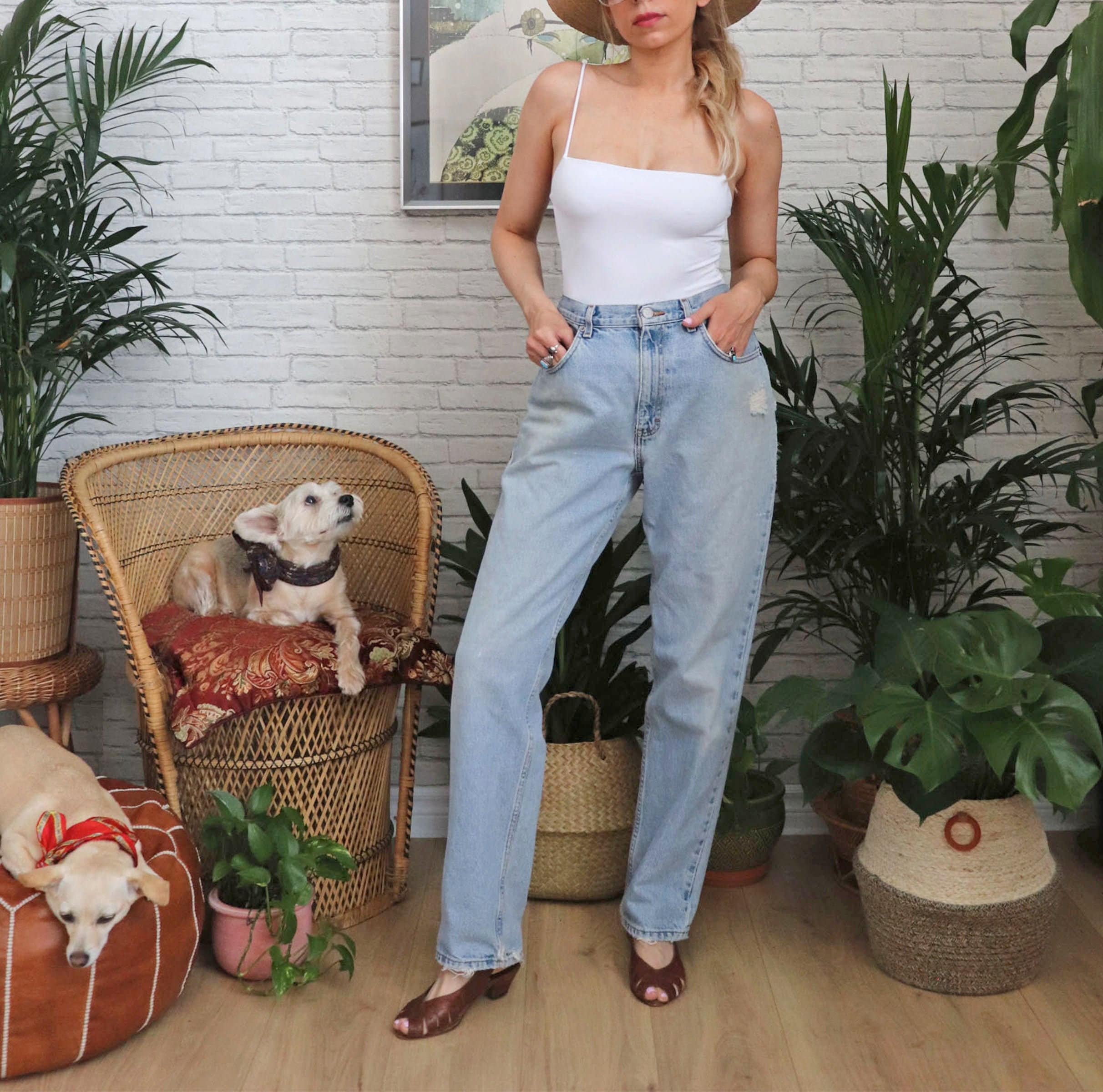 Vintage Calvin Klein 80s Jeans / High Waisted Jeans / Straight Leg