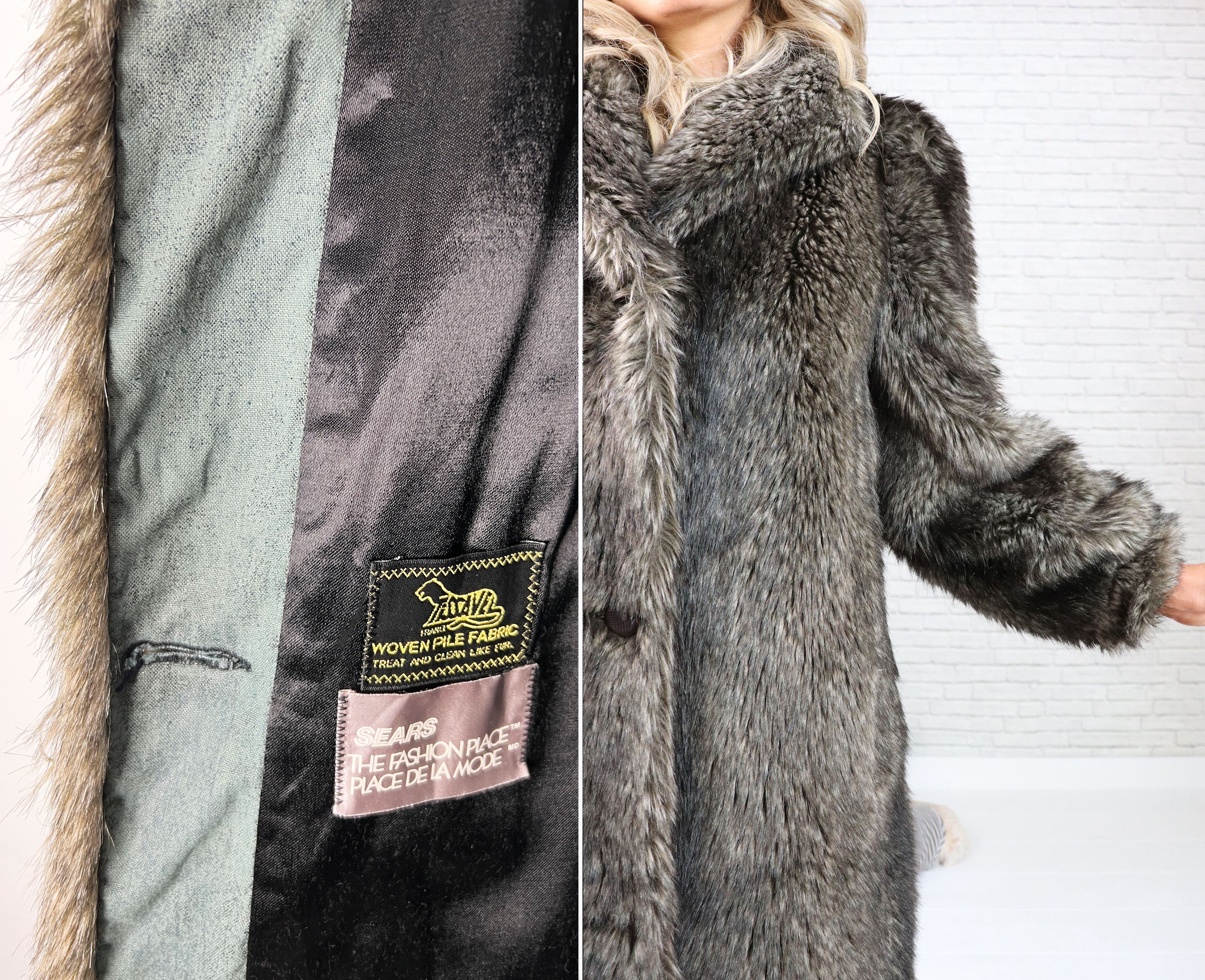 1980's Faux Fur Coat, Small Size, US 4 to US 6, Glamorous