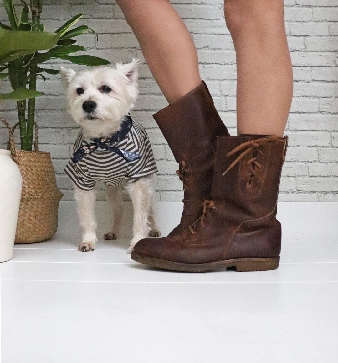 Vintage Leather Field Boots | 9.5 Men display picture 3
