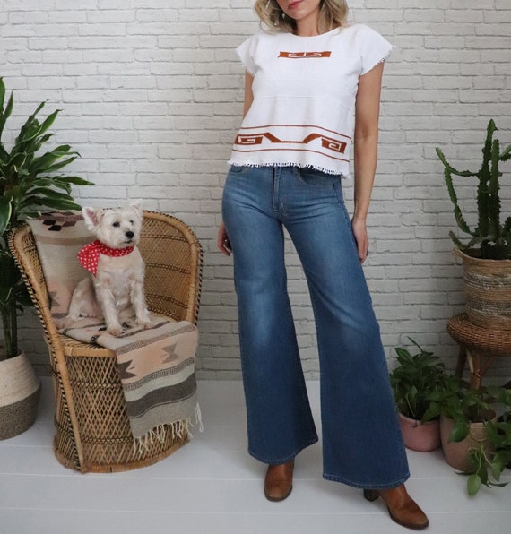 1970's Huipil Top | Small Size | Cropped Cotton H… - image 3