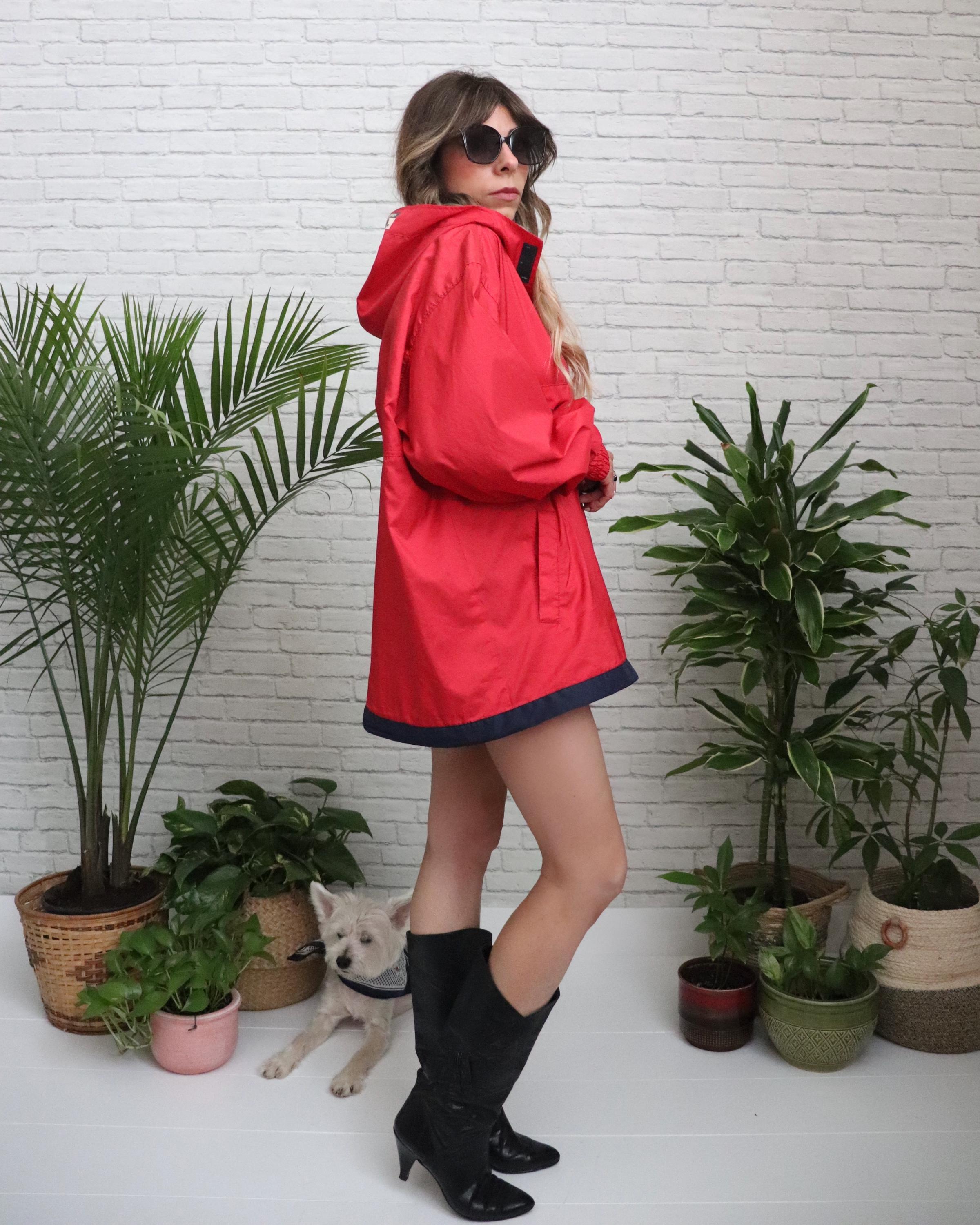 Ellesse フード付きレッドジャケット 80s Ellesse Japan Made Anorak | Vintage Red Tennis & Ski Pullover