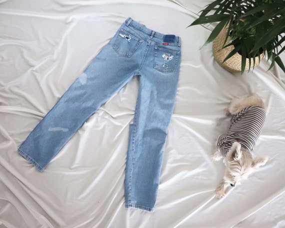 Wrangler Cut Out Distressed Jeans Pocketless Light Wash - Etsy Nederland