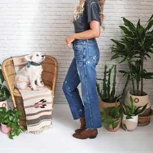 Vintage Rustler Painter Jeans | 30 Waist| Distressed Worn In | Menswear Boyfriend Jeans | Relaxed Fit Tapered Leg | Artists Workwear Denim
