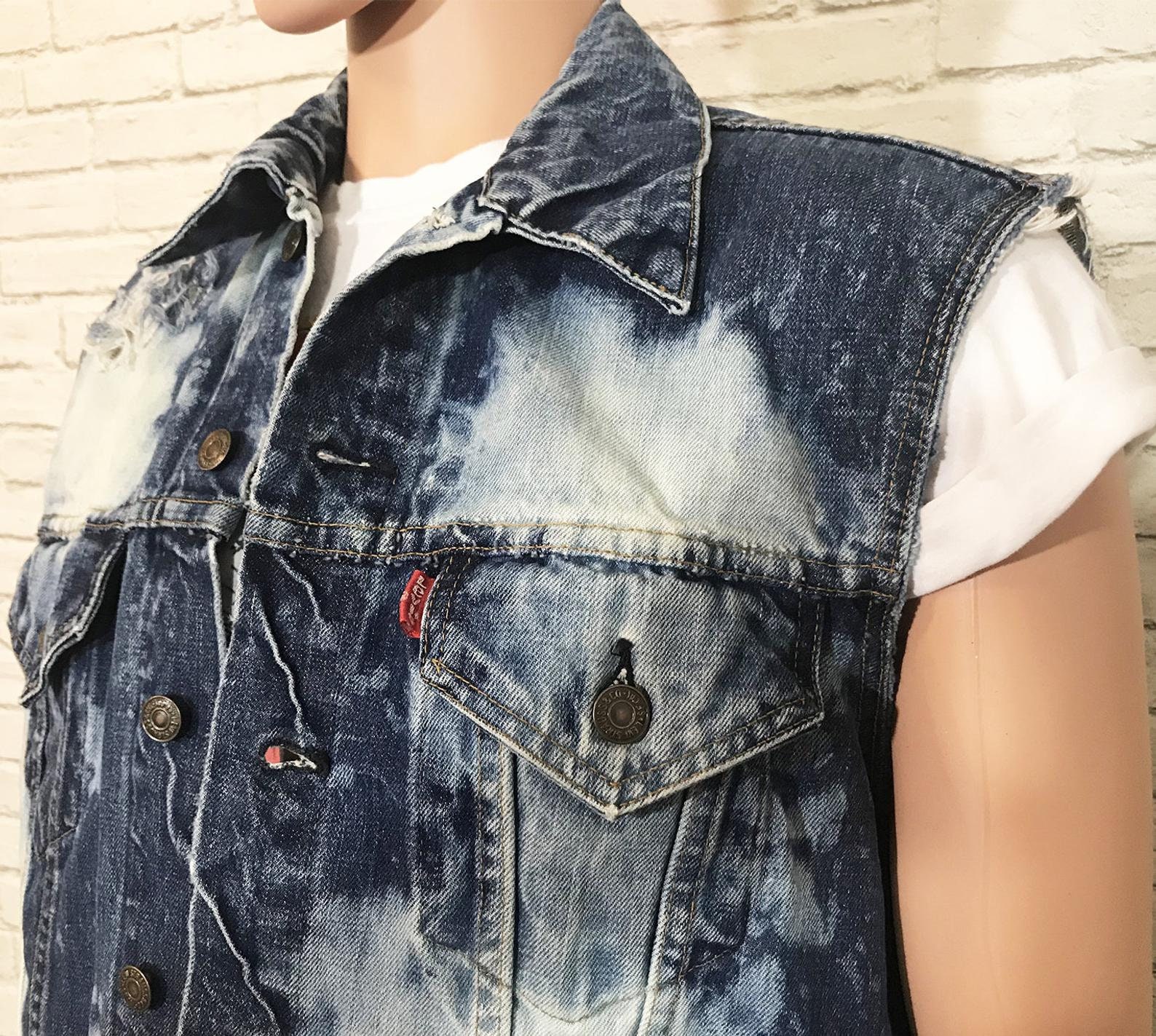 80年代 リーバイス ダメージ加工 デニムベスト | M L ユニセックス 