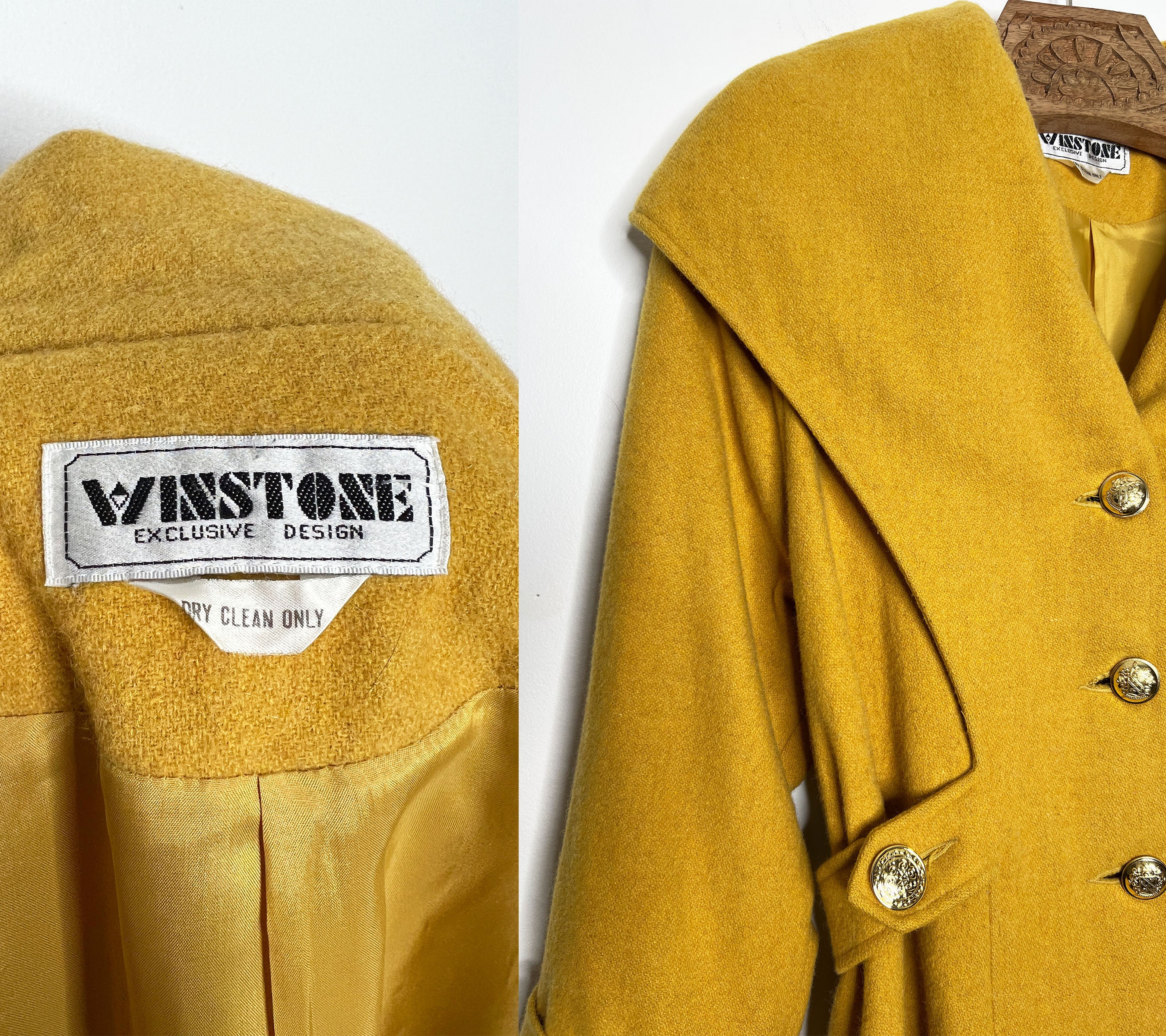 Vintage 1980's Jacket: 80s -Made in USA- Womens black wool