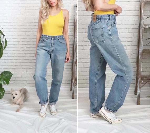憧れの Faded 33x32, Jeans, 550 LEVI'S Vintage Worn Orange Denim, in パンツ