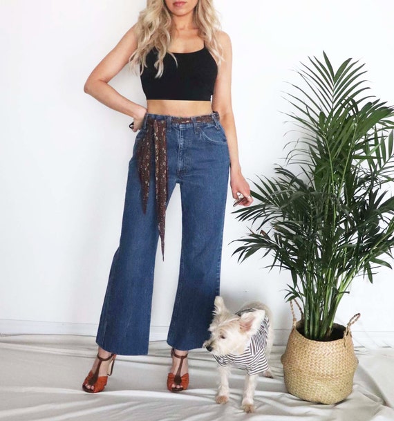1970's LEVIS Wide Leg Flared Jeans Cropped Kick Flare - Etsy