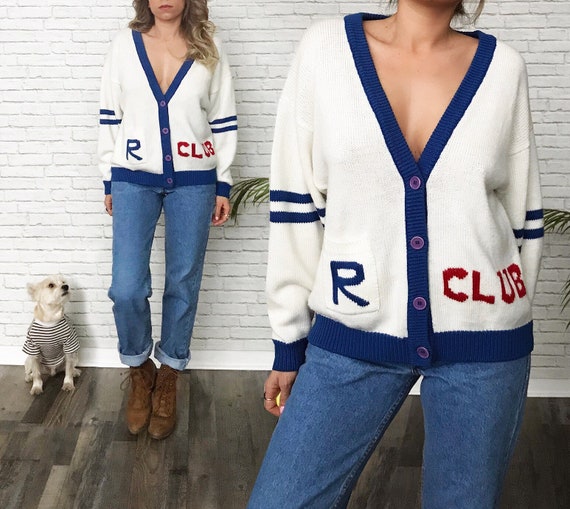 70's Varsity School Cardigan Sweater