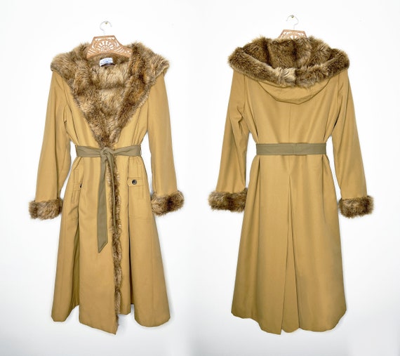 1970's Wrap Coat | Medium Size | Khaki Tan Vintag… - image 5