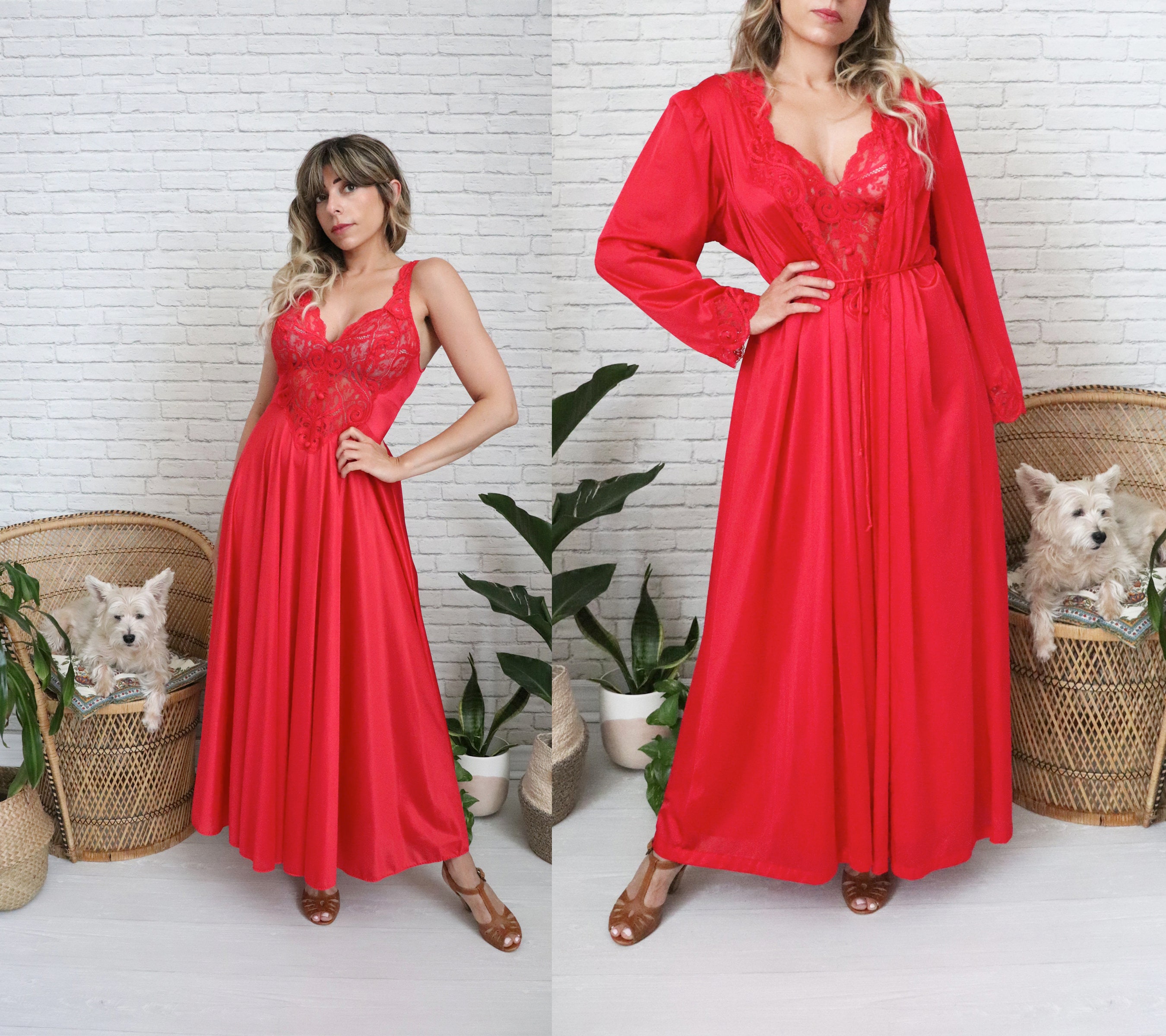 Two piece night gown sale