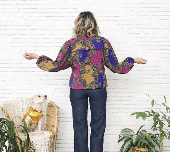 70's Diane Frèis Paisley Blouse - image 3