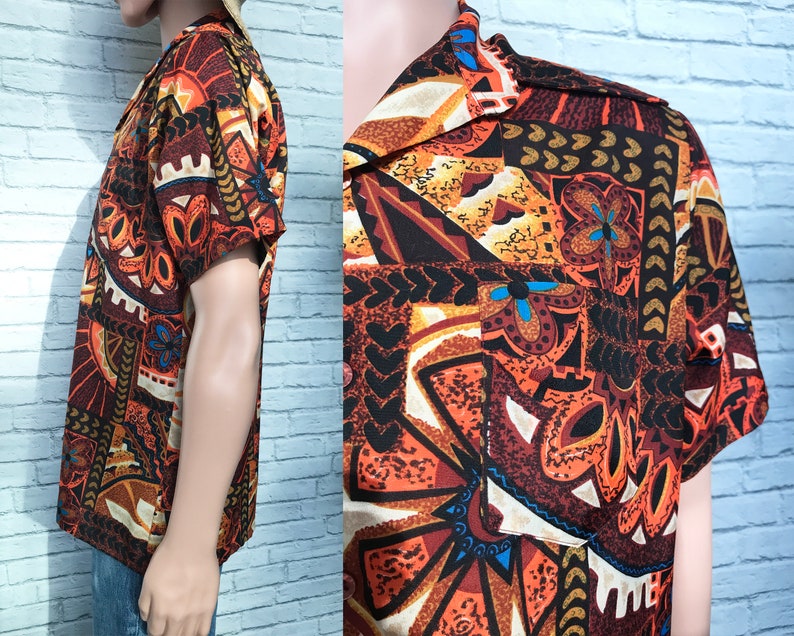 Men's 60's Hawaiian Tiki Shirt image 6