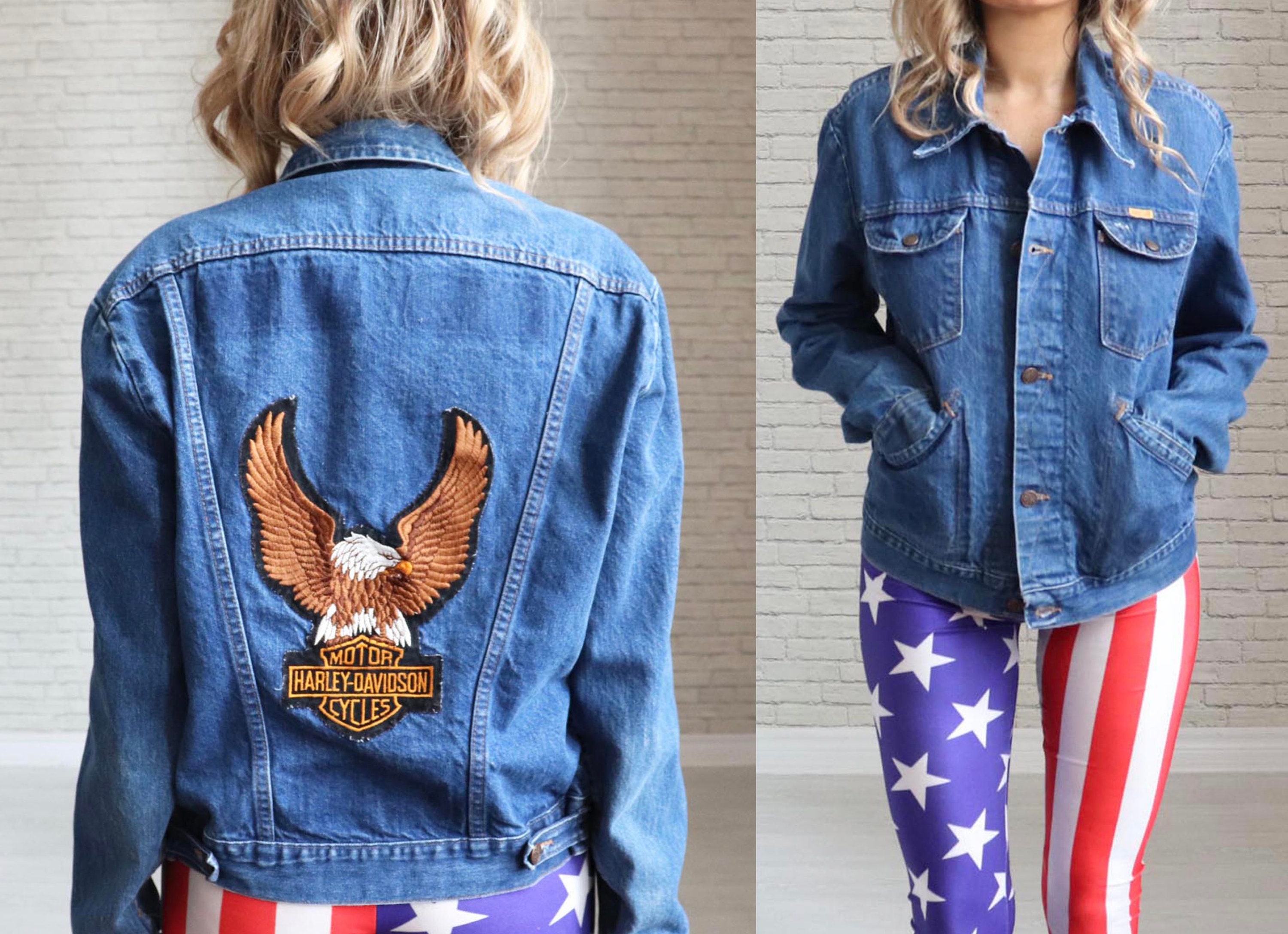 1970s Harley Davidson Denim Jacket Mens 