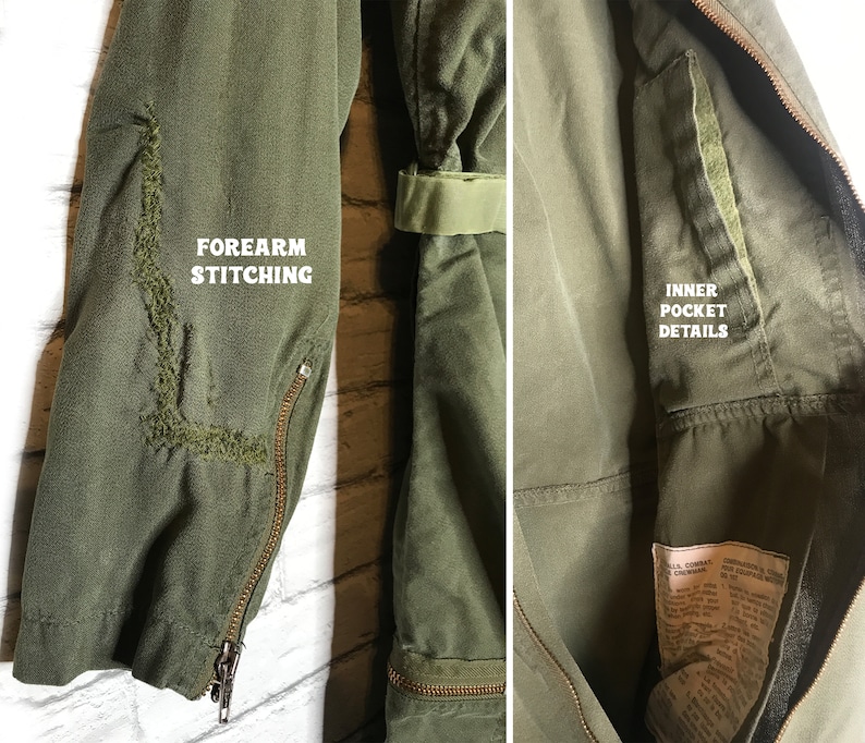 Size Small Vintage 70/'s 80/'s Military JUMPSUIT Army Workwear Coveralls| Safari Suit Army Green Flight Suit