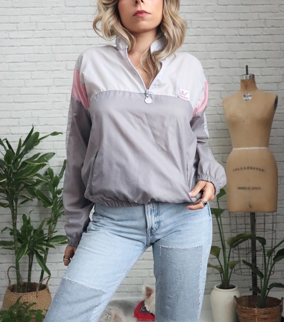 80s Pastel Adidas Windbreaker Small Retro Vintage Cropped