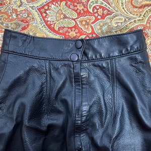 1980s High Waist Leather Skirt || XXS Size 24 Waist || Danier Leather