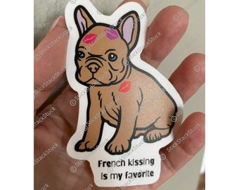 French Bulldog French Kissing Sticker