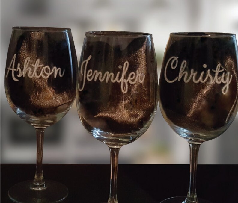 Laser Etched Wine Glasses Etsy