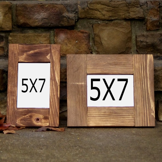 Items similar to SET OF 2 5"x7" Rustic Frames made of reclaimed wood on