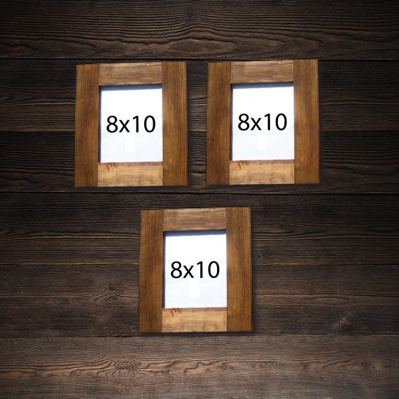 Items similar to SET OF 3 8x10 Rustic Frames made of reclaimed wood on Etsy