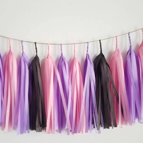 Black Goth Tassel Garland Room Decor Party Decor Black Etsy