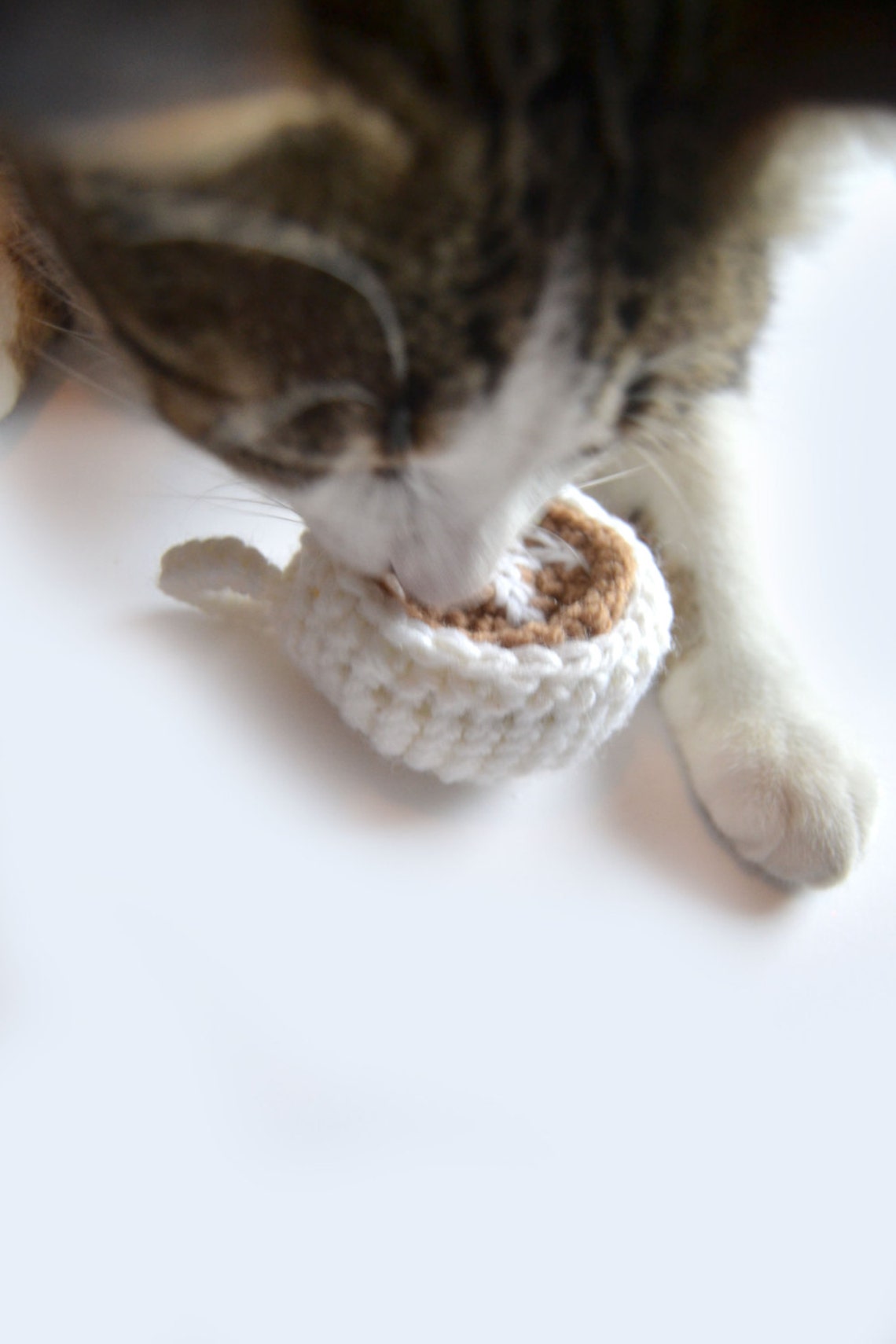 Natté Latté Knitted Catnip Toy Rosetta Leaf Latté Art Coffee Etsy